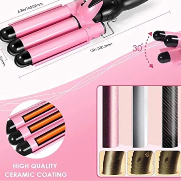 Ceramic Tourmaline 3 Barrel Hair Wave Crimper - Picture 5 of 5